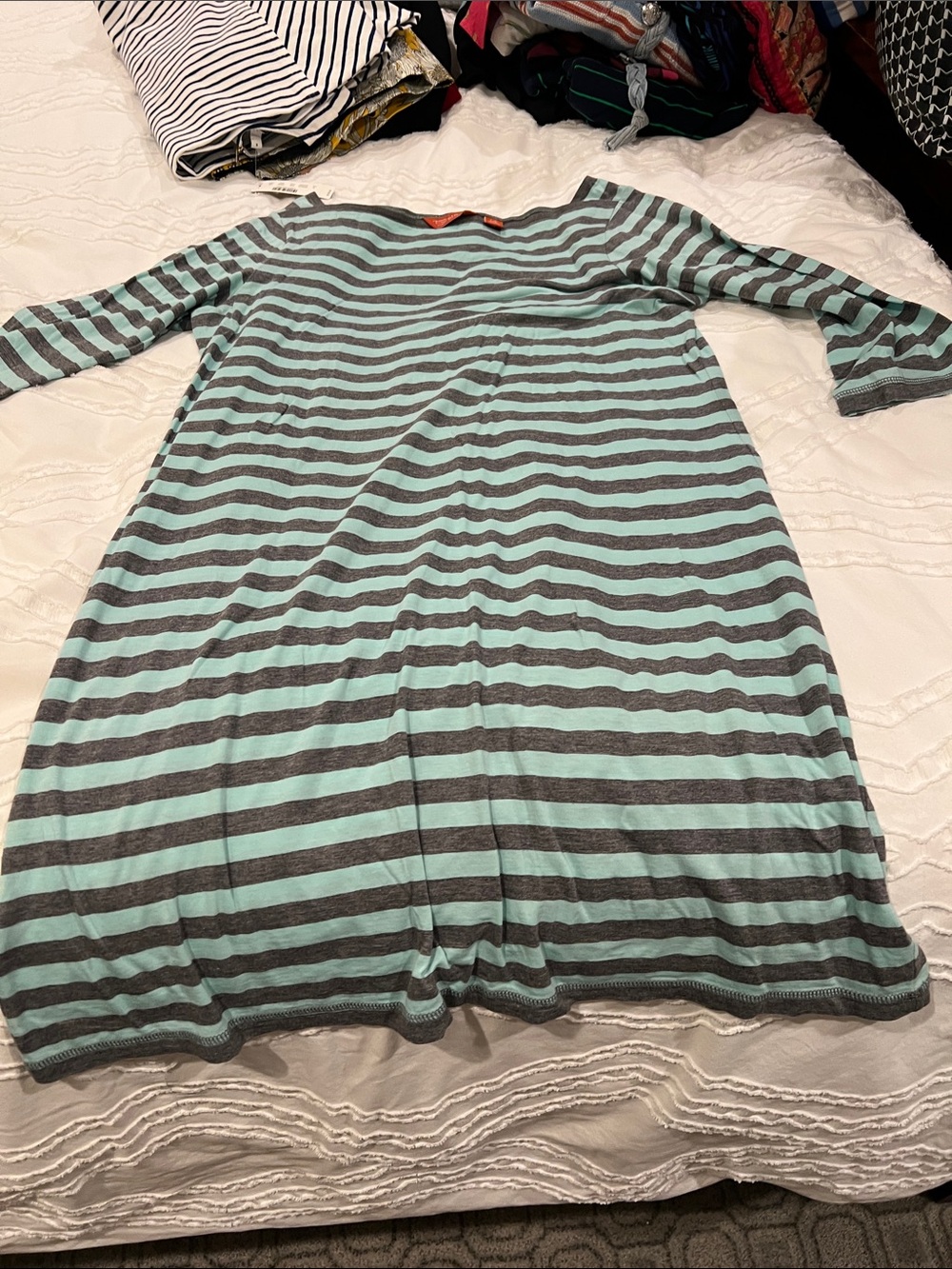 Striped Mint and Gray Dress
